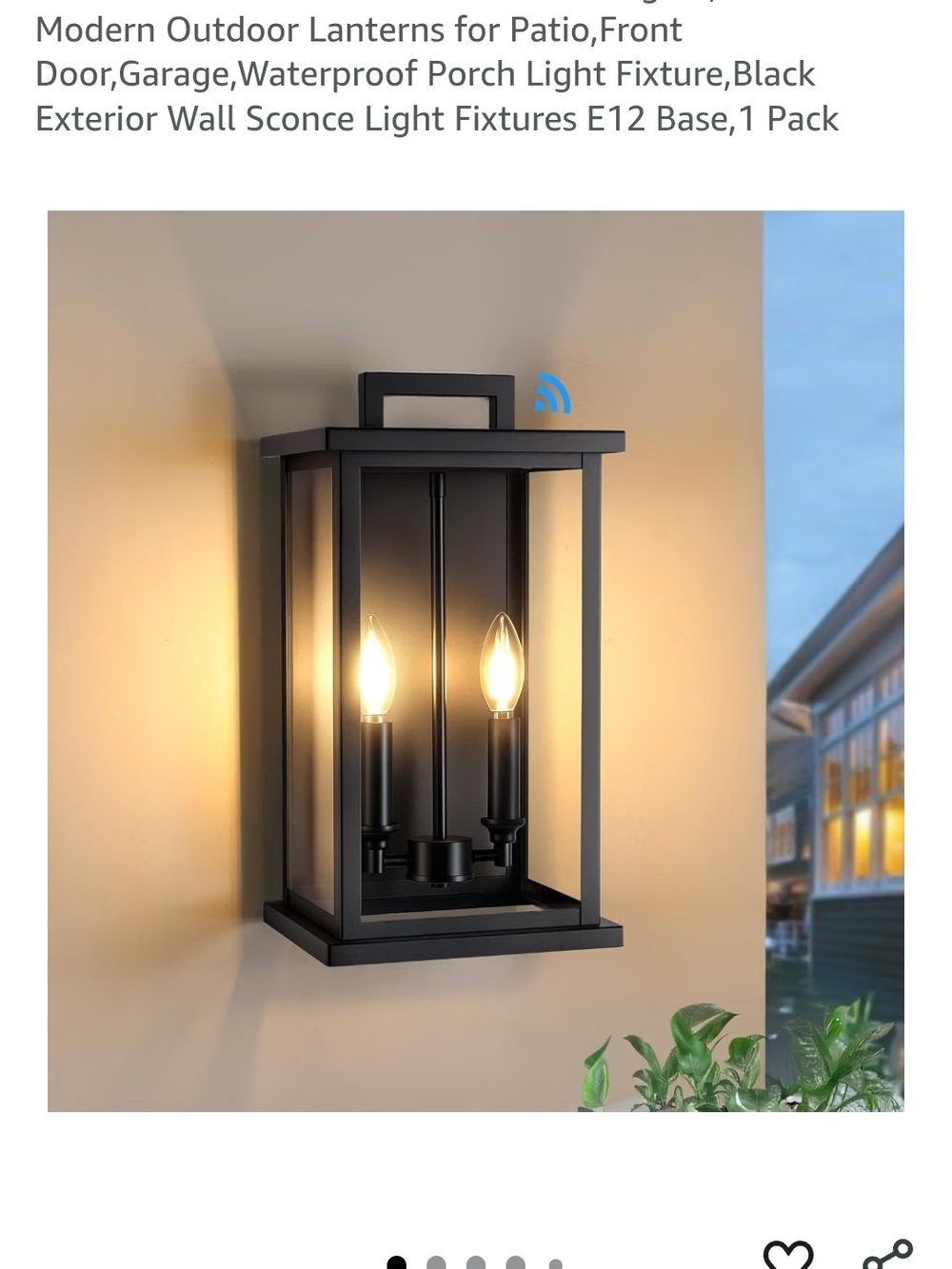 Modern Outdoor Wall Lantern Sconce - Black